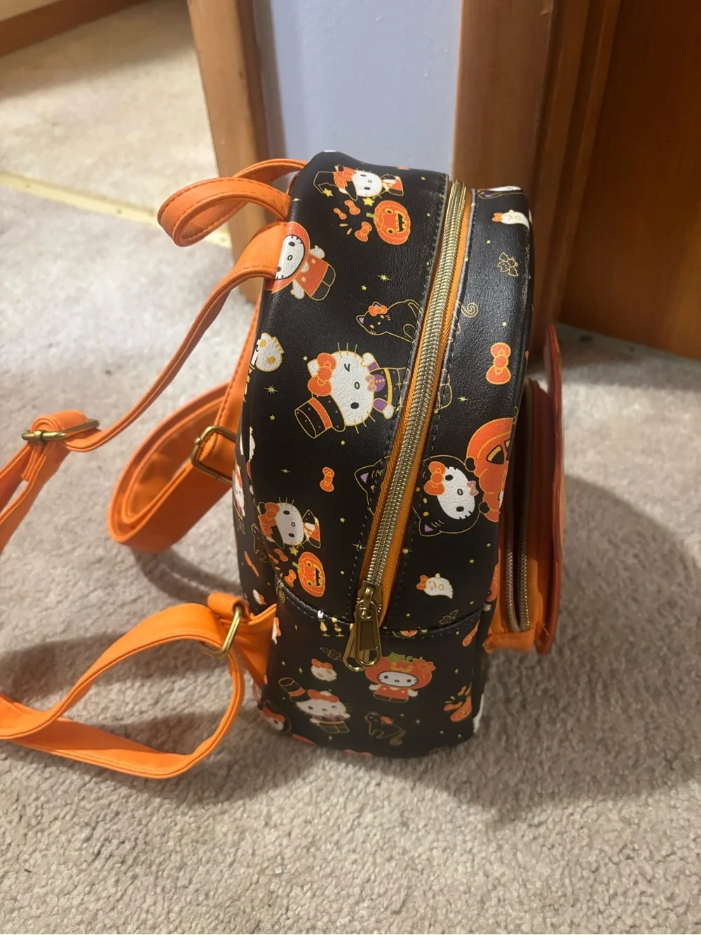 Sanrio Hello Kitty Pumpkin Mini-Backpack - Orange & Black Halloween   Bags